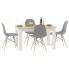 Nowoczesny stół biały + dąb sonoma z szarymi krzesłami - Rezo