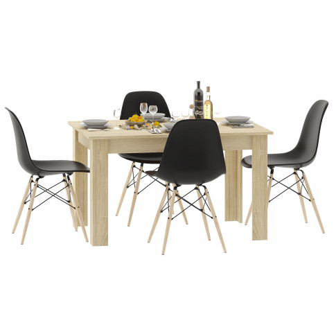 Zestaw w stylu skandynawskim stół i krzesła Rezo