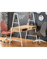 Komplet biurko 140x60 dwustronne z 2 krzesłami dla rodzeństwa - Duos w sklepie Edinos.pl