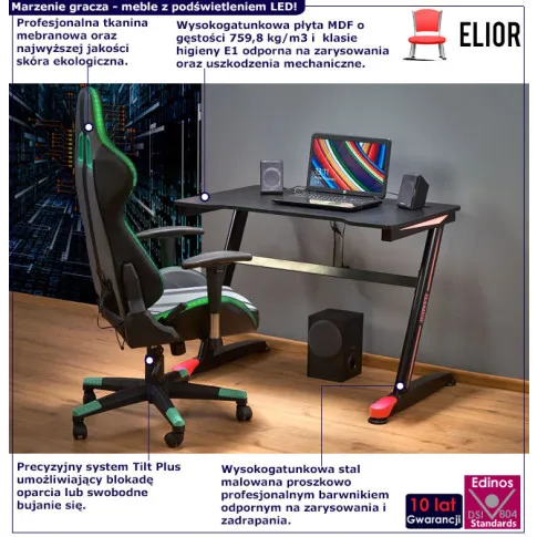 Zestaw gamingowe biurko z krzesłem dla chłopca Braxis