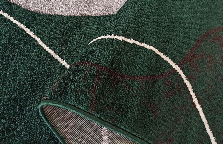 Zielono szary dywan w nieregularne kształty stylu Fleksi 5X 