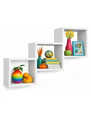 Biała trzykomorowa półka ścienna - Jurtex w sklepie Edinos.pl