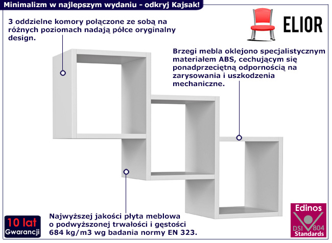 Biała wisząca półka Kajsak