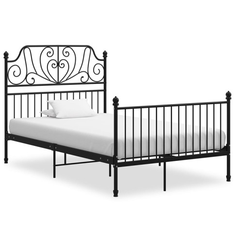 Czarne łóżko z metalu Retilo