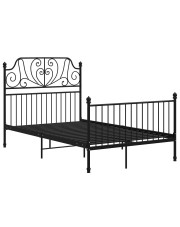 Czarne metalowe łóżko z zagłówkiem 120x200 cm - Retilo w sklepie Edinos.pl
