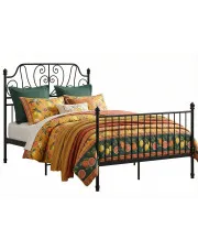 Czarne metalowe łóżko z zagłówkiem 120x200 cm - Hadson w sklepie Edinos.pl