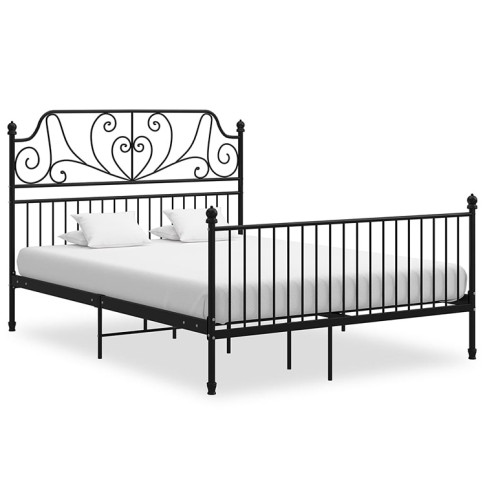 Czarne łóżko metalowe Retilo