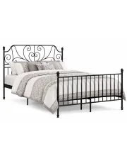 Czarne metalowe łóżko z zagłówkiem w stylu loft 140x200 cm - Hadson w sklepie Edinos.pl