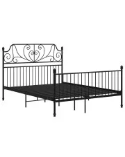 Czarne metalowe łóżko z zagłówkiem w stylu loft 140x200 cm - Retilo w sklepie Edinos.pl