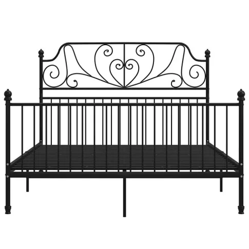 Czarne duże łóżko metalowe Retilo