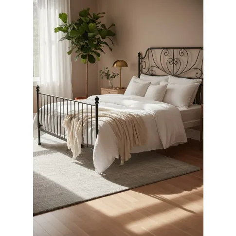 Czarne metalowe łóżko metalowe 160x200 cm   Hadson