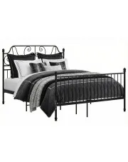 Czarne metalowe łóżko metalowe 160x200 cm - Hadson w sklepie Edinos.pl