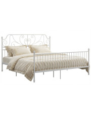 Białe metalowe łózko 160x200 cm - Hadson w sklepie Edinos.pl