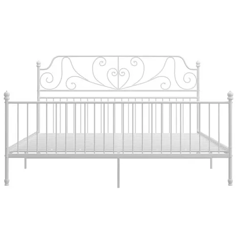 Białe metalowe łóżko Retilo