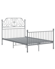 Szare metalowe łóżko z zagłówkiem 120x200 cm - Retilo w sklepie Edinos.pl