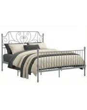 Szare metalowe łóżko w stylu loftowym 140x200 cm - Hadson w sklepie Edinos.pl