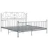 Szare duże łózko metalowe Retilo