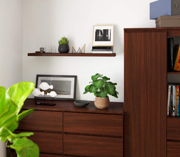 Wizualizacja półki Sevrox 3X wenge