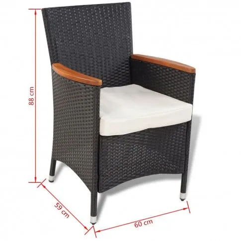 Szczegółowe zdjęcie nr 7 produktu Zestaw mebli ogrodowych Eklo - czarny