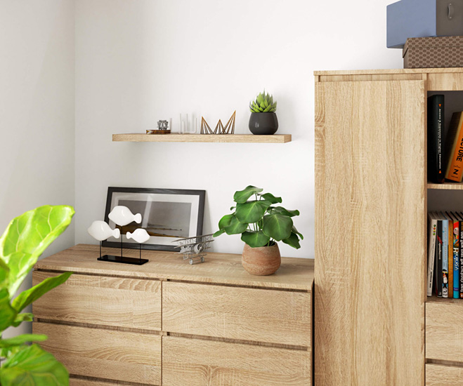 Wizualizacja półki Sevrox 4X dąb sonoma