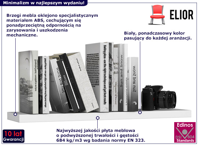 Biała półka ścienna Imersin 4X