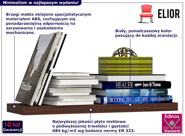 Półka ścienna Narnia 5X wenge