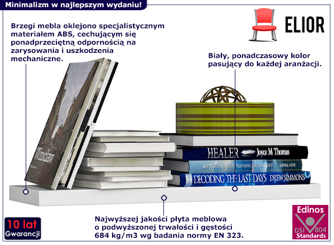 Biała półka ścienna Sevrox 5X