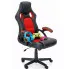 Fotel tapicerowany gamingowy młodzieżowy czarny + czerwony - Hesta