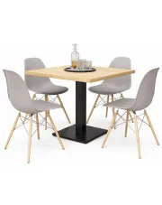 Kwadratowy stół + 4 krzesła do kuchni - Oxofi w sklepie Edinos.pl