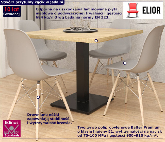 Komplet do kuchni kwadratowy stół z krzesłami Oxofi