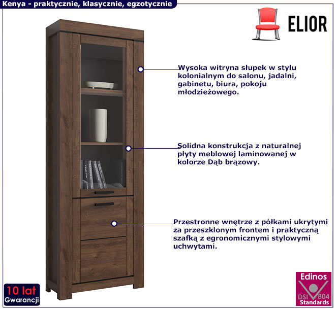 Witryna z półkami i szafką Samar 14X