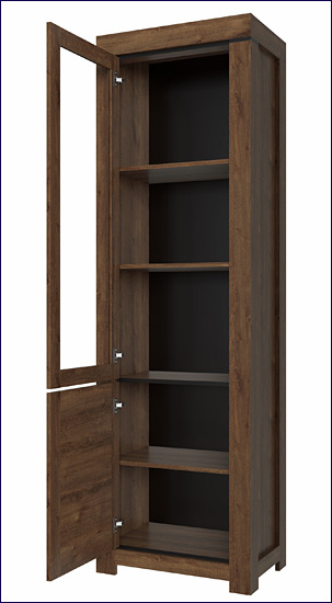 regał słupek z witryną dąb brązowy Samar 14X