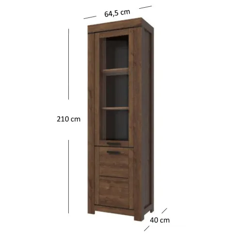 wymiary regału z witryną Kenya 14X