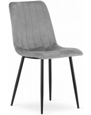 Jasnoszare krzesło welurowe metalowe - Fernando 4X w sklepie Edinos.pl