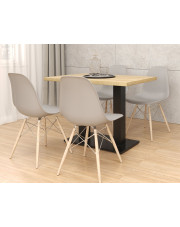 Prostokątny nowoczesny stół + 4 szare krzesła - Ulex w sklepie Edinos.pl