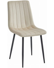 Komplet beżowych krzeseł tapicerowanych welurowych 4 szt. - Fernando w sklepie Edinos.pl