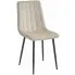 Komplet beżowych krzeseł tapicerowanych welurowych 4 szt. - Fernando