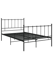 Czarne metalowe łóżko z zagłówkiem 120x200 cm - Cesaro w sklepie Edinos.pl