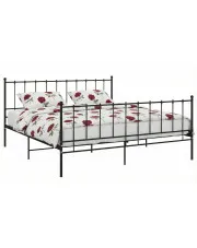 Czarne metalowe łóżko w stylu industrialnym 140x200 cm - Laxi w sklepie Edinos.pl