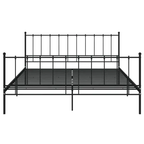 Czarne metalowe łózko z zagłówkiem Cesaro