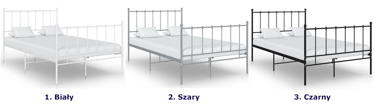 Dostępne kolory łóżka metalowego Nala