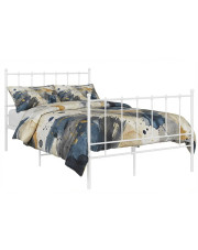 Białe metalowe łózko w stylu loftowym 120x200 cm - Laxi w sklepie Edinos.pl