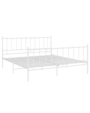 Białe metalowe łóżko z zagłówkiem 140x200 cm - Cesaro w sklepie Edinos.pl