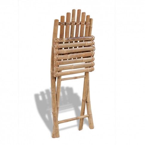 Fotografia Zestaw mebli ogrodowych z bambusa Lint - brązowy z kategorii Stoły, krzesła, ławki