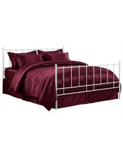 Białe metalowe łózko małżeńskie 200x200 cm - Laxi w sklepie Edinos.pl