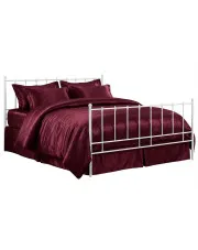 Białe metalowe łózko małżeńskie 200x200 cm - Laxi w sklepie Edinos.pl