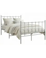 Szare metalowe łóżko industrialne120x200 cm - Laxi w sklepie Edinos.pl