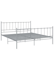 Szare metalowe łóżko z zagłówkiem 140x200 cm - Cesaro w sklepie Edinos.pl