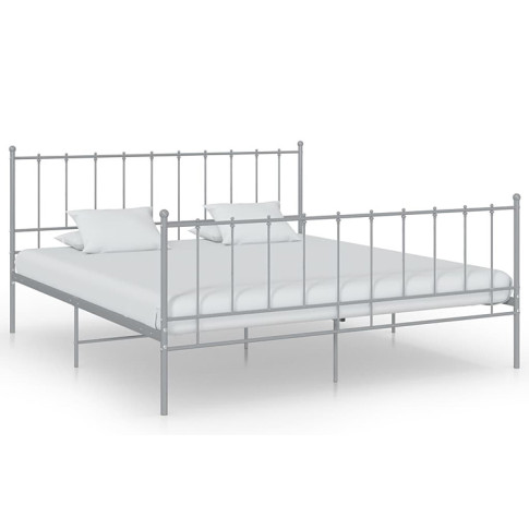 Szare duże łóżko metalowe Cesaro