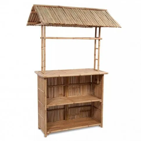 Zdjęcie brązowy zestaw mebli bistro z bambusa Felicja | Edinos.pl